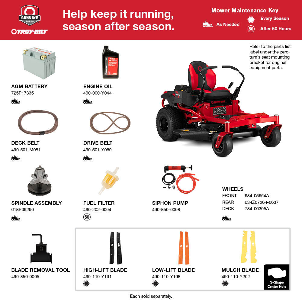 Troy bilt outlet 50 inch mower